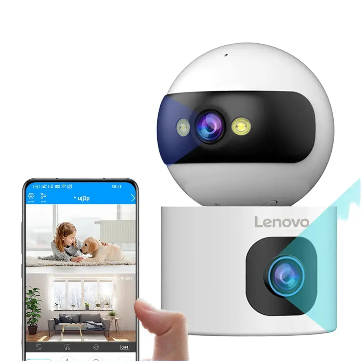 Lenovo 4K IP Camera - Dual Lens 5G WiFi Auto Tracking For Home Surveillance by stepyours.com