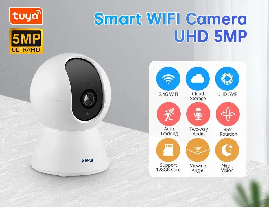 Kerui 5MP Tuya Smart Mini WiFi IP Camera Indoor Security - ESCAPION