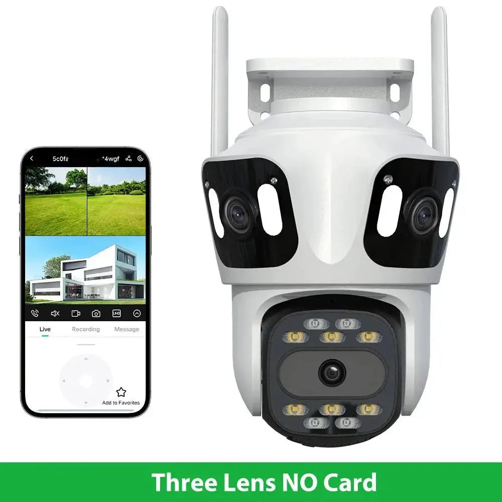 WONSDAR Three Lens Three Screen IP Camera - AI Auto Tracking For Total Security - stepyours.com