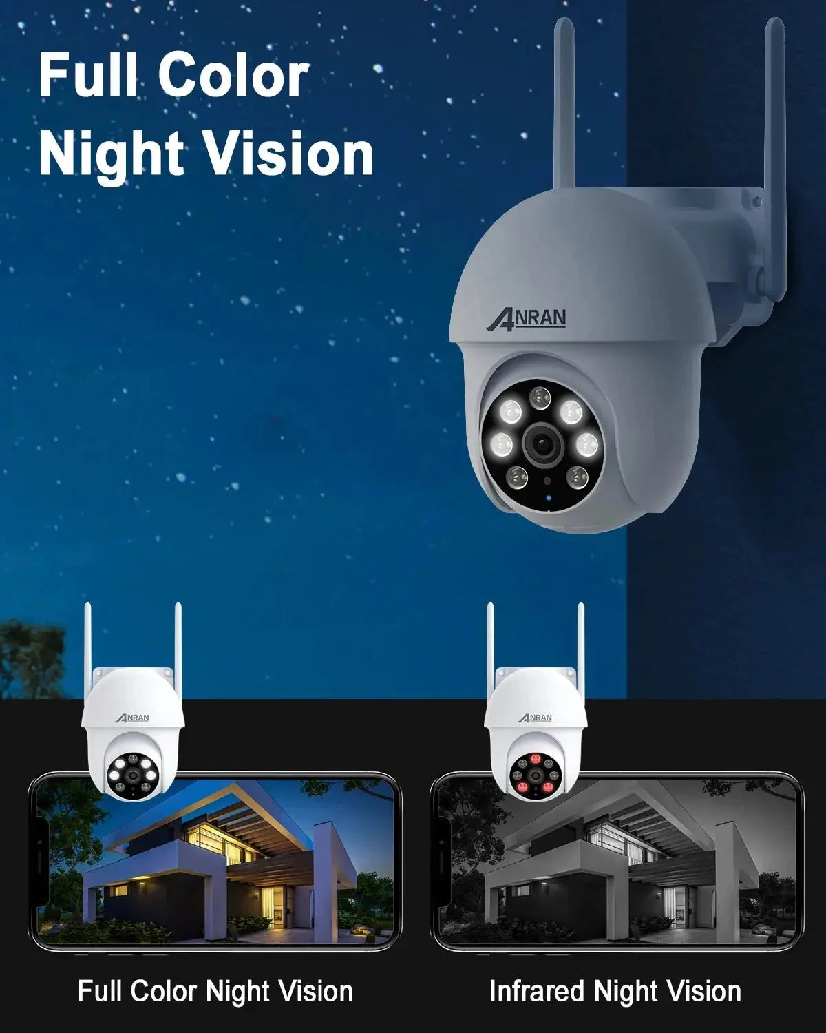 Anran 5MP Wired Security Camera IP66 Weatherproof Ready For Alexa Auto Tracking