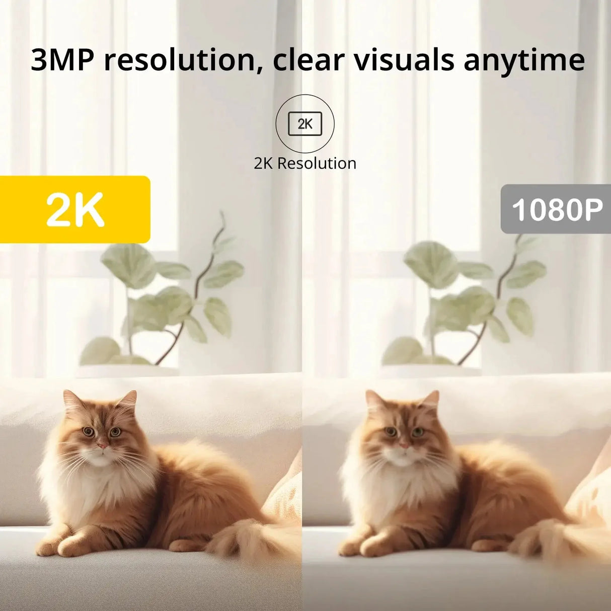 BoyKeep 3MP WiFi Indoor Security Camera With Motion Alerts and Two Way Audio