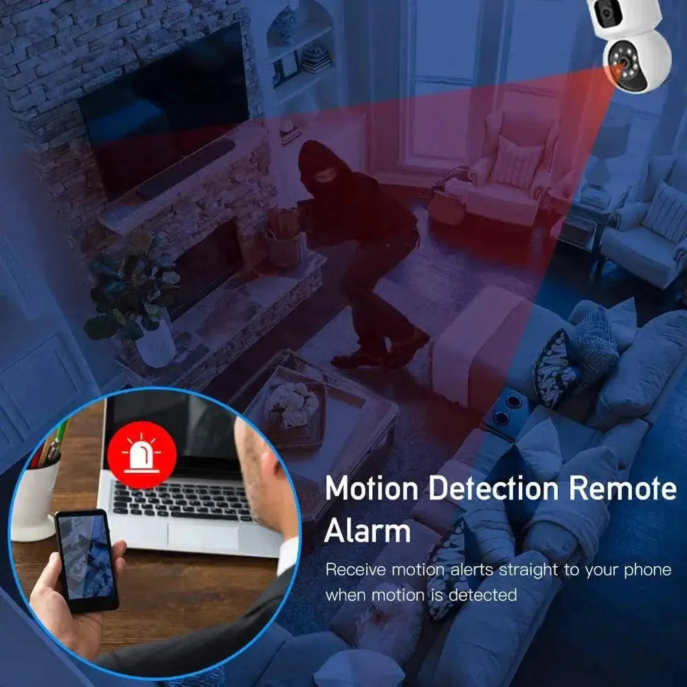 Dual Lens 360 WiFi Smart Home Security Camera Night Vision