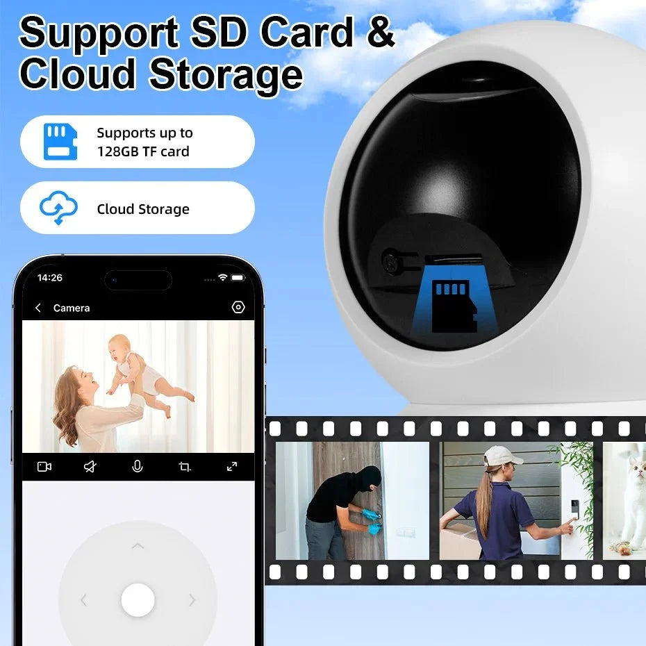 Fuers 5MP WiFi Cameras Tuya Compatible AI Detection Indoor Security Baby Monitor