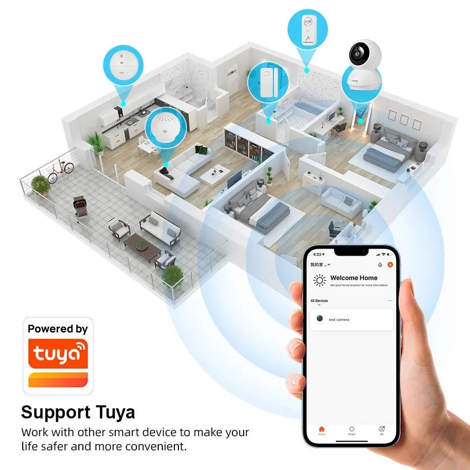 Fuers 5MP WiFi Cameras Tuya Compatible AI Detection Indoor Security Baby Monitor