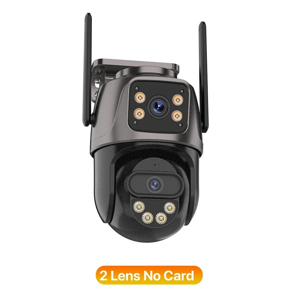 iCsee Three Screen WiFi IP Cameras Outdoor 4K Tri Lens - AI Human Detection Zone