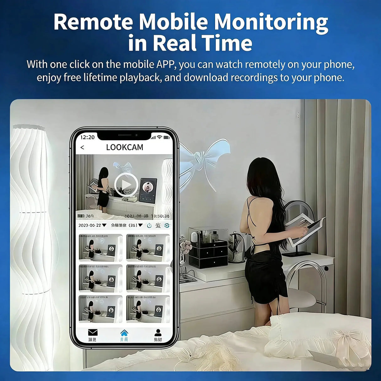 Mini Camera Full HD 1080P WiFi Home Monitor with Humidifier and Night Vision Pro