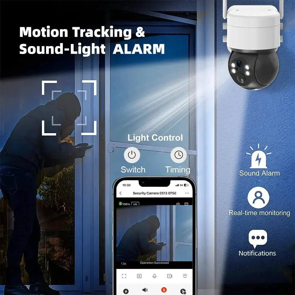 ESCAPION Tuya SmartLife Solar 4G PTZ CCTV Camera 3MP Battery Outdoor Security Pro