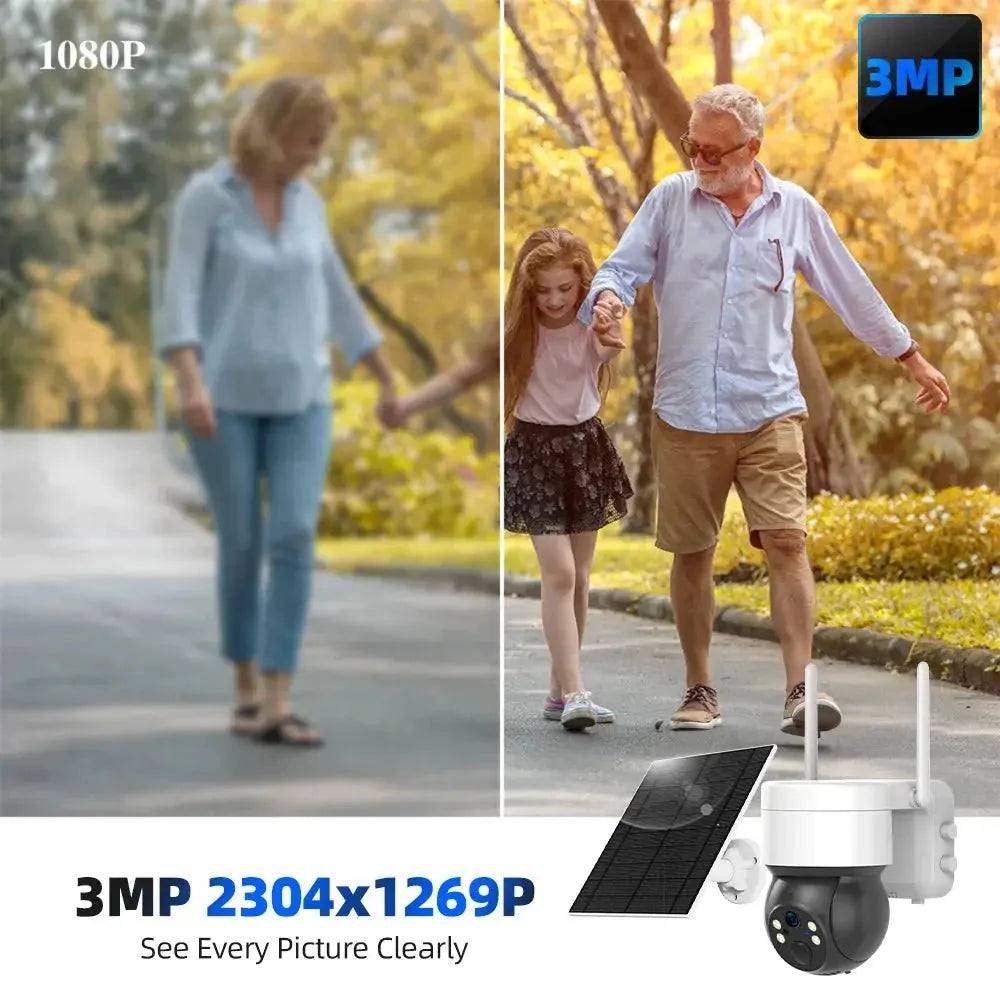 ESCAPION Tuya SmartLife Solar 4G PTZ CCTV Camera 3MP Battery Outdoor Security Pro