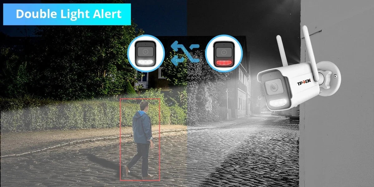 TPTEK 8MP 4K IP Camera - AI Human Detects Outdoor Bullet Surveillance With iCSee