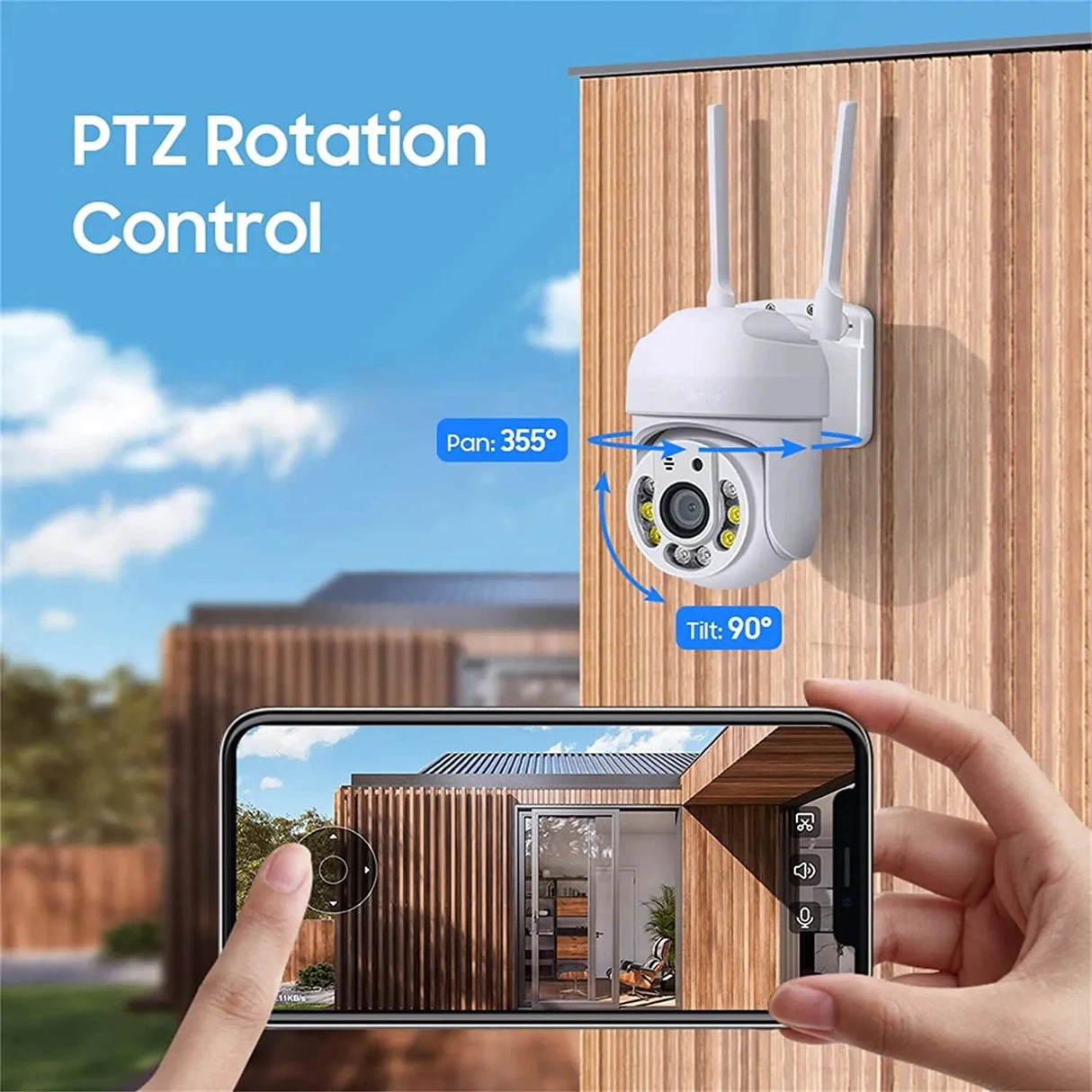 Tuya 4MP PTZ WIFI Outdoor Security Cameras - IP66 Weatherproof With AI Tracking