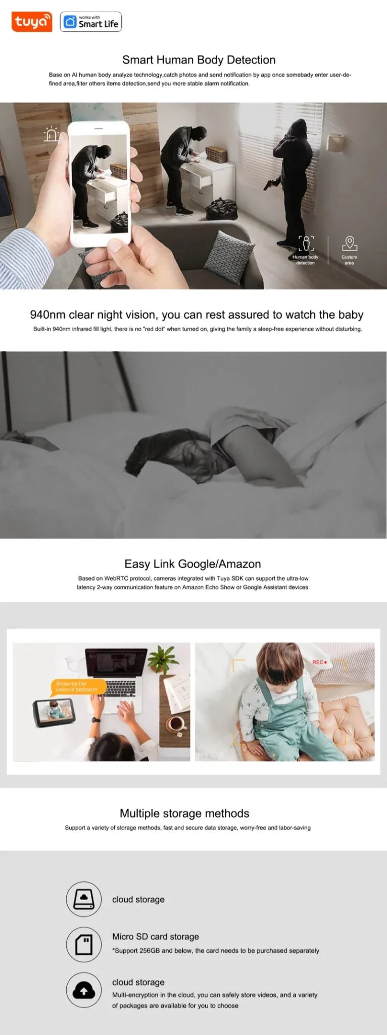 Tuya Smart 1080p Home Wi - Fi Camera - Real Time Alerts and Motion Tracking In HD