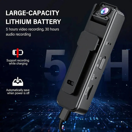 1080P Mini Body Camera With Audio Hands Free Waterproof Wearable Cam