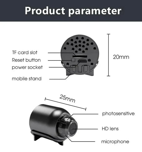 1080P WiFi Camera With Night Vision And Motion Detection For Car And Home Guard