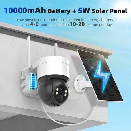 4G Solar PTZ Security Camera For Home