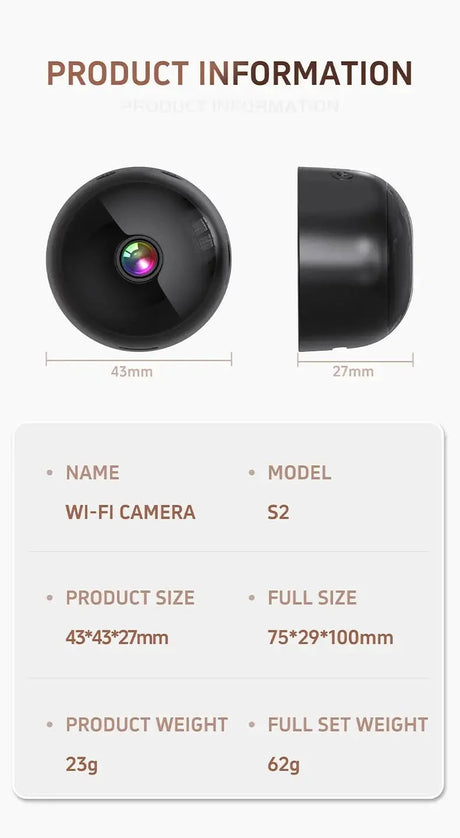 4K 360 Degree WiFi Mini Security Camera Night Vision Smart Home Ready