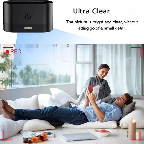 4K Mini WiFi Camera Mist Humidifier IR Night Vision Motion Detection Secure Home