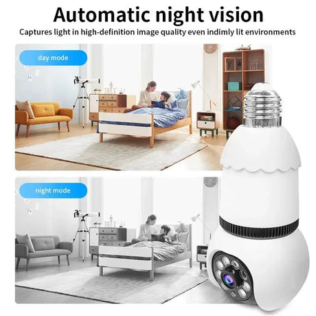 8MP E27 Bulb Camera WiFi Dual Audio Smart Tracking Color Night Vision 10X Zoom