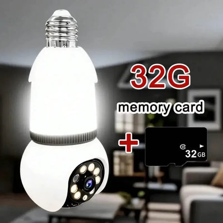 8MP E27 Bulb Camera WiFi Dual Audio Smart Tracking Color Night Vision 10X Zoom