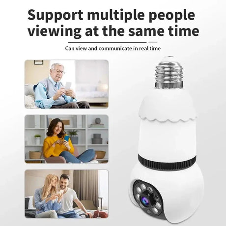 8MP E27 Bulb Camera WiFi Dual Audio Smart Tracking Color Night Vision 10X Zoom