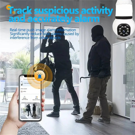 8MP E27 Bulb Camera WiFi Dual Audio Smart Tracking Color Night Vision 10X Zoom