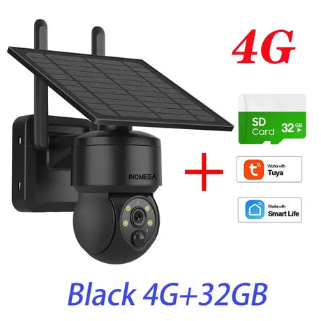Tuya 3MP Solar Camera Outdoor WiFi Alexa 4G LTE SIM Light
