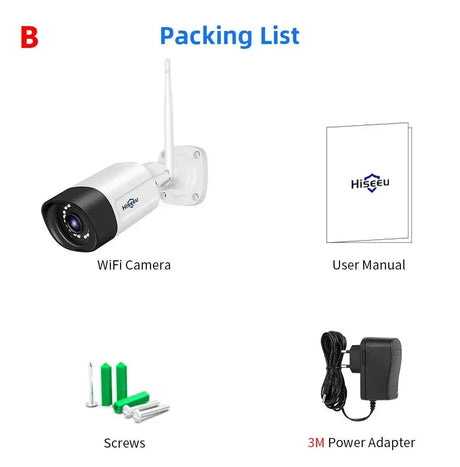 Hiseeu 3/5/8MP Wireless IP Camera - Waterproof 1080P WiFi Bullet for CCTV Kits - stepyours.com