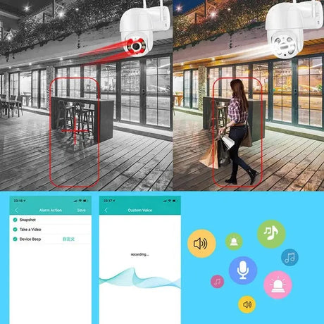 8MP 4K Wireless PTZ Camera AI Auto Tracking Color Night Vision CCTV iCsee - stepyours.com