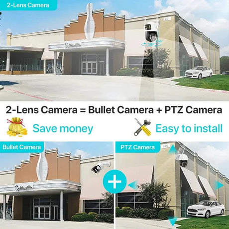 Dual Lens 360 Degree WiFi Camera IP66 Outdoor Security 8MP 4K PTZ - stepyours.com