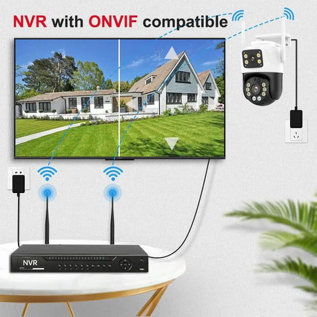Dual Lens 360 Degree WiFi Camera IP66 Outdoor Security 8MP 4K PTZ - stepyours.com