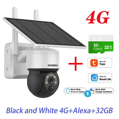 Tuya 3MP Solar Camera Outdoor WiFi Alexa 4G LTE SIM Light