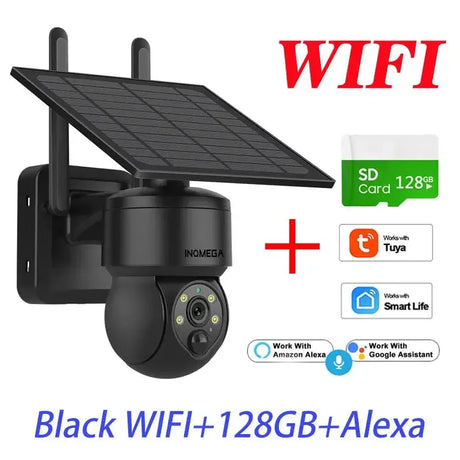 Tuya 3MP Solar Camera Outdoor WiFi Alexa 4G LTE SIM Light