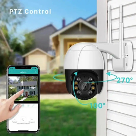 1080P PTZ WiFi IP Camera Outdoor - AI Human Detection 4X Digital Zoom H265 P2P - stepyours.com