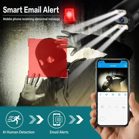4K 8MP Outdoor Security IP Turret Camera PoE Onvif With Human Detection - stepyours.com