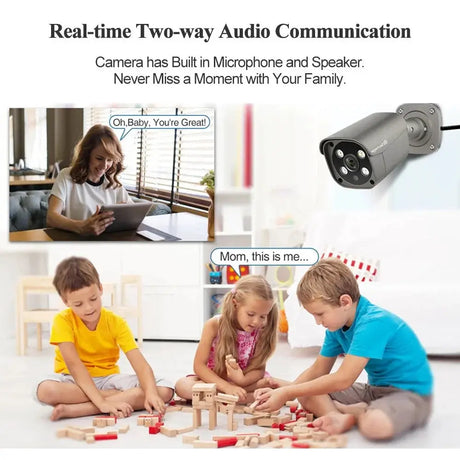Techage AI PoE 4K Outdoor Security Camera With Two Way Audio For NVR - stepyours.com