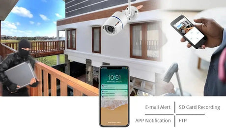 4MP Outdoor WiFi Bullet IP Camera - Weatherproof 1080P Security Hooks - stepyours.com