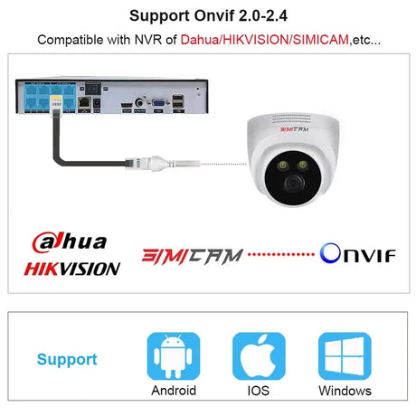 SIMICAM 4K 8MP IP Dome Camera PoE ONVIF Night Vision 150ft Audio H265 CCTV NVR - stepyours.com