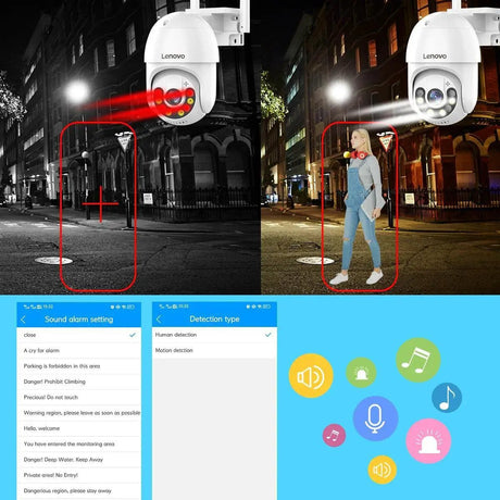 AI Outdoor Security Camera Night Vision And Human Detection