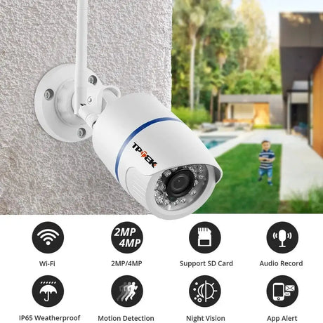 4MP Outdoor WiFi Bullet IP Camera - Weatherproof 1080P Security Hooks - stepyours.com