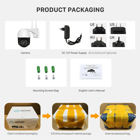1080P PTZ WiFi IP Camera Outdoor - AI Human Detection 4X Digital Zoom H265 P2P - stepyours.com
