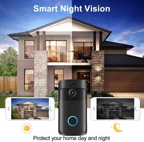 Video Doorbell Camera HD WiFi Doorbell Wireless Operated Motion Detector Audio & Speaker Night Vision for iOS&Android by stepyours.com