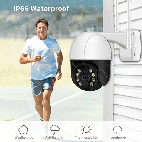 1080P PTZ WiFi IP Camera Outdoor - AI Human Detection 4X Digital Zoom H265 P2P - stepyours.com