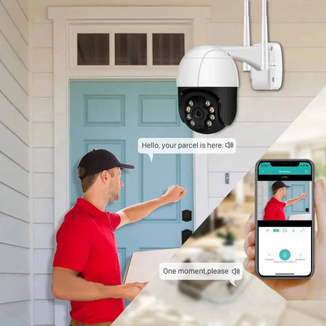 1080P PTZ WiFi IP Camera Outdoor - AI Human Detection 4X Digital Zoom H265 P2P - stepyours.com