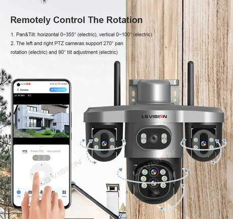 LS Vision 20MP Solar WiFi Surveillance Camera V380 Pro 10X Optical Zoom Outdoor - stepyours.com