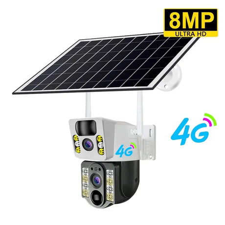 V380 Pro Solar 8MP 4K Wireless Camera - Dual Lens, 4G PIR Night Vision - stepyours.com