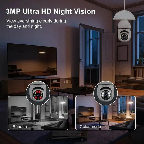 GEMODI 2.4G E27 WiFi Bulb Camera 1080P Night Vision Motion Two Way Audio - stepyours.com