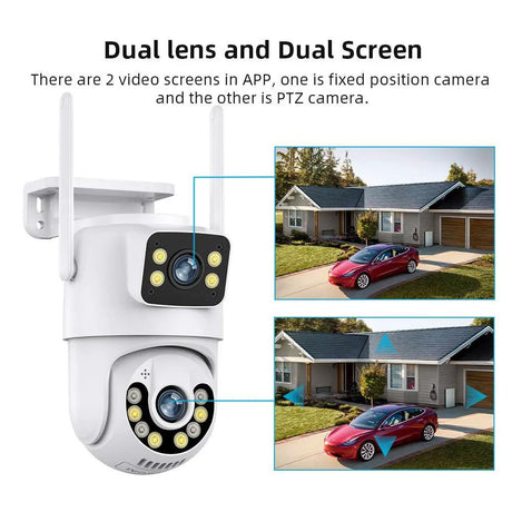 Outdoor Wireless Security IP Camera 4K 8MP Dual Lens - AI Auto Tracking - stepyours.com