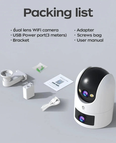 JOOAN 4K Outdoor 5G Wifi Surveillance Camera Dual Lens Auto Tracking PTZ CCTV - stepyours.com