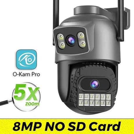 Outdoor Dual Screen IP Camera - 4K 15MP PTZ 10X Zoom AI Human Detection - stepyours.com