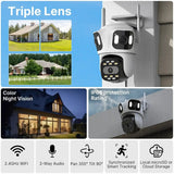 WONSDAR Three Lens Three Screen IP Camera - AI Auto Tracking For Total Security - stepyours.com