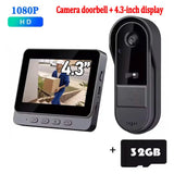 Wireless Wifi Doorbell Camera 1080P Video Intercom Doorbell Waterproof 4.3in IPS Screen Home Security Door Bell IR Night Vision by stepyours.com